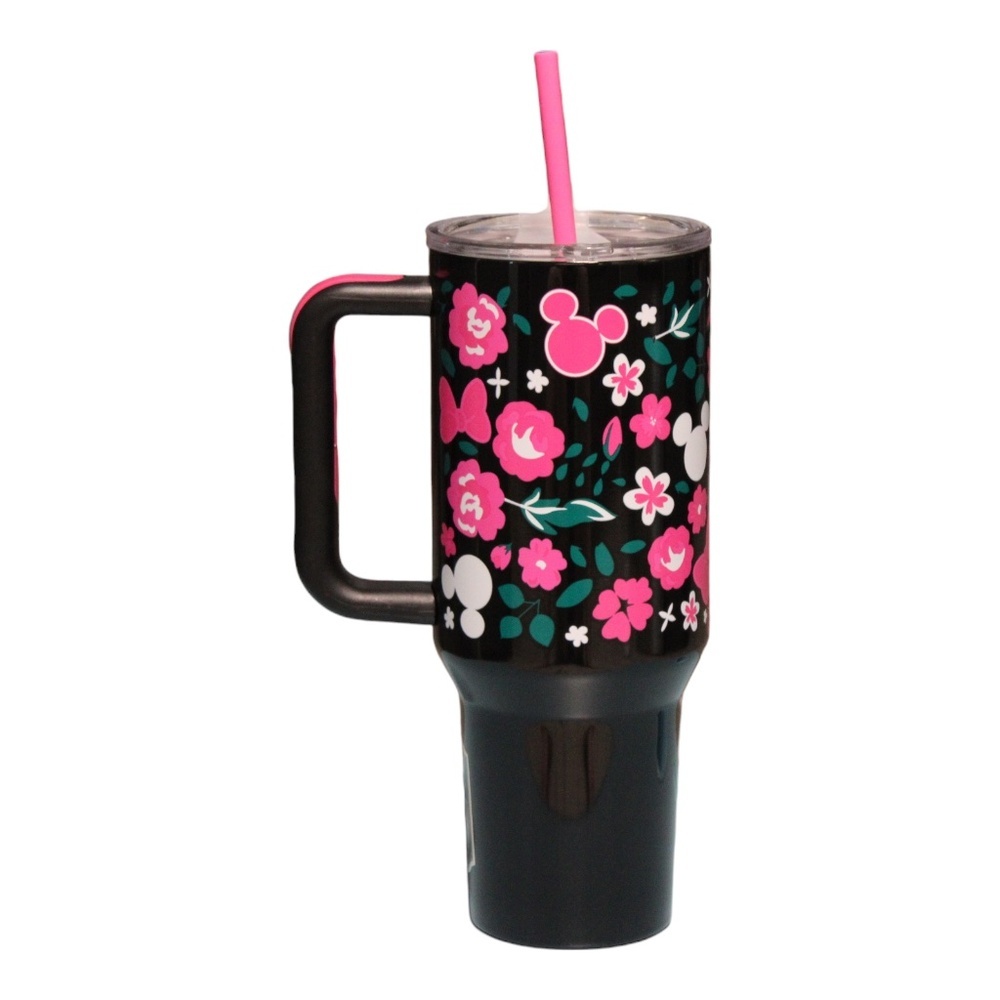 Mickey Minnie Floral Black Tumbler 40OZ‎